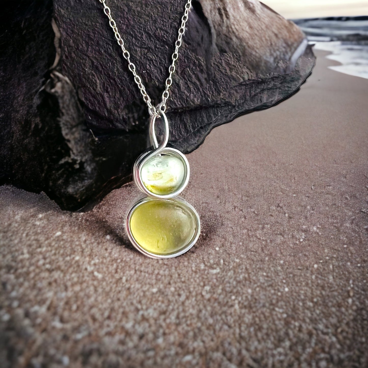 Two Piece Seaham Sea Glass Pendant