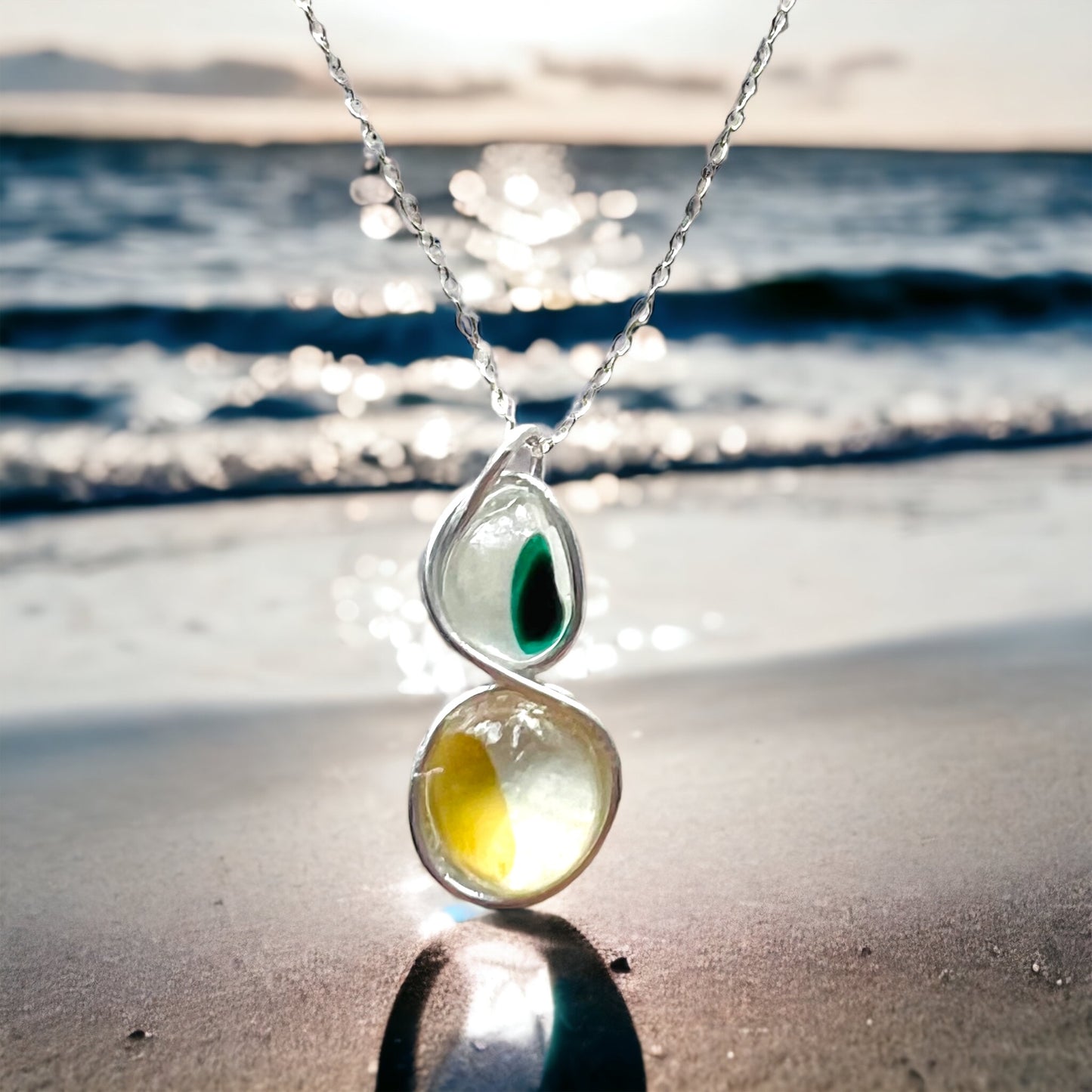 Two Piece Seaham Sea Glass Pendant
