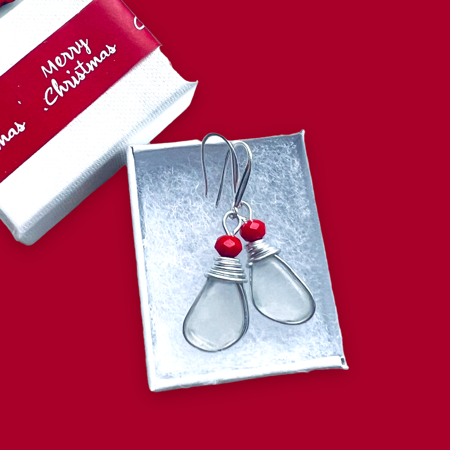 Sea Glass & Berry Earrings
