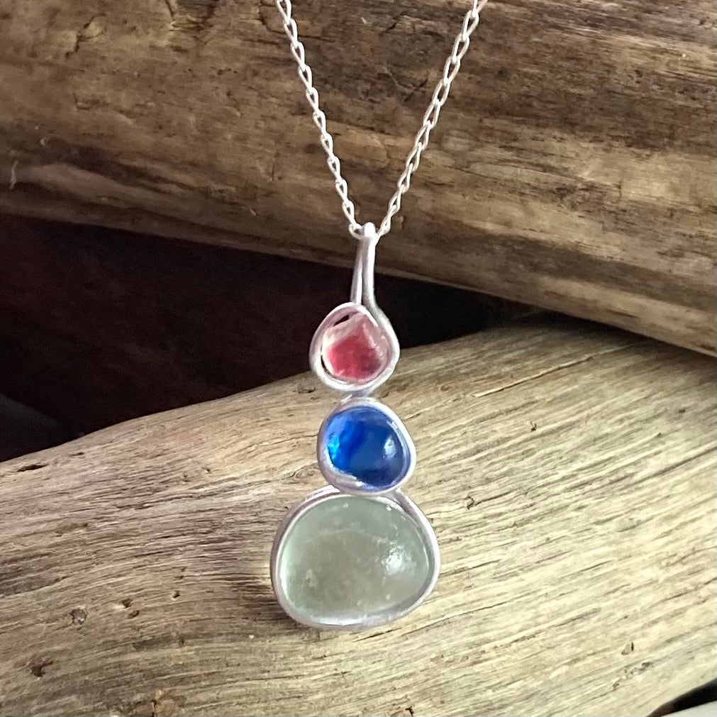 Three Piece Seaham Sea Glass Pendant