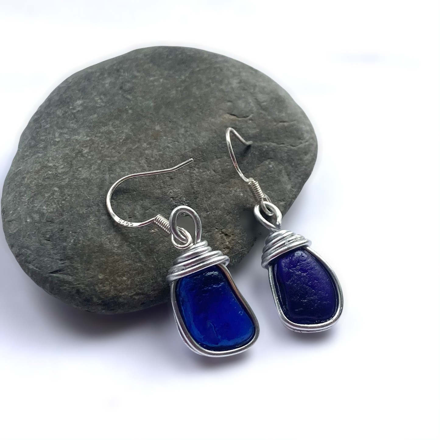 Deep Blue Kent Sea Glass Jewellery Set