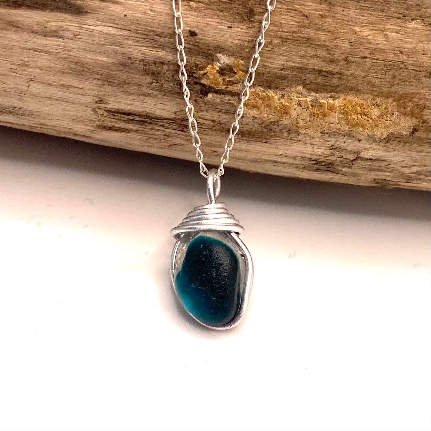 Turquoise Seaham Sea Glass Multi Pendant