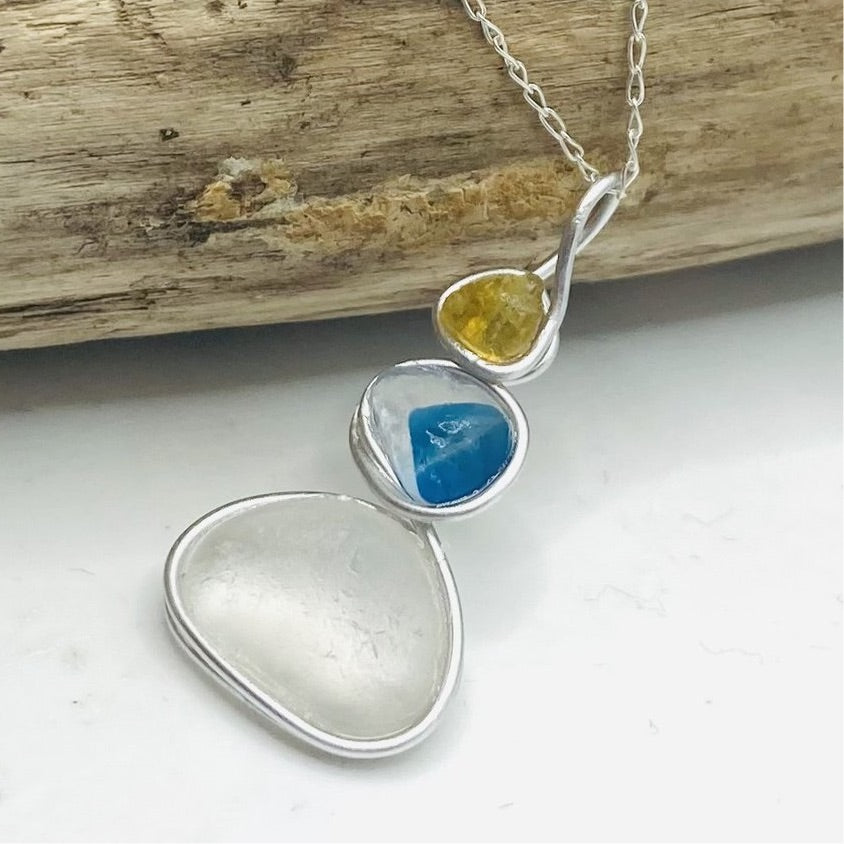 Three Piece Seaham Sea Glass Pendant