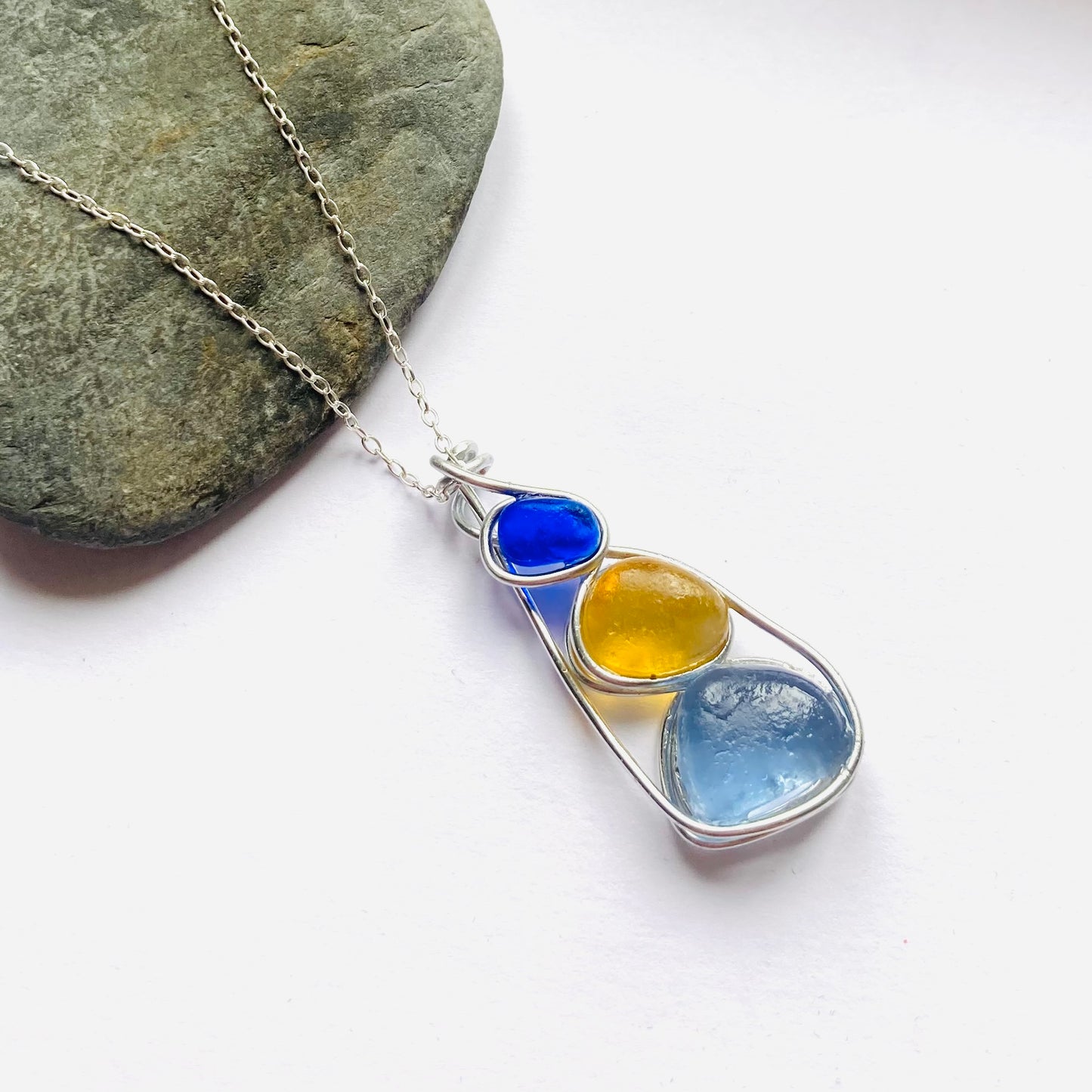 Three Piece Seaham Sea Glass Pendant