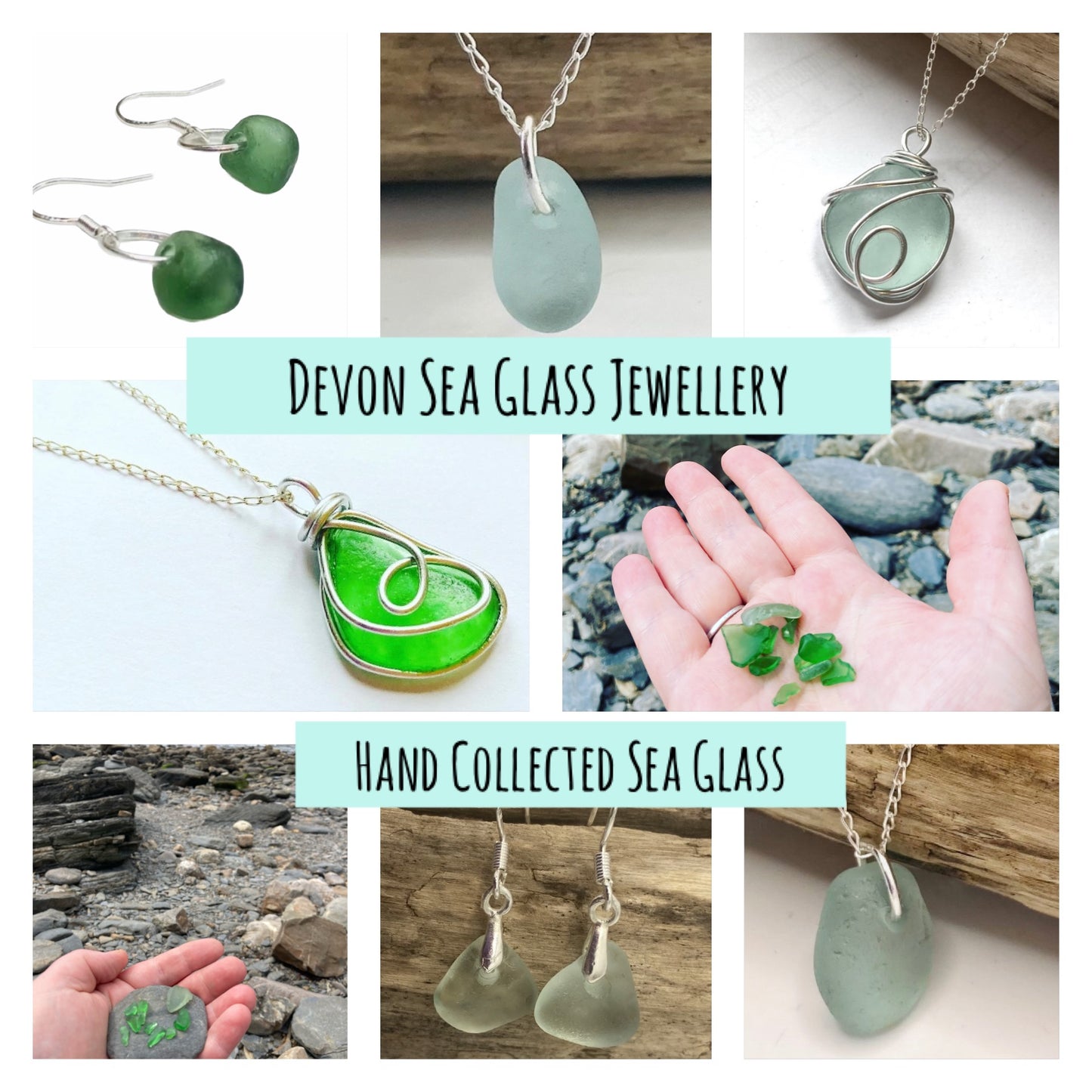 Green Devon Sea Glass Heart Pendant
