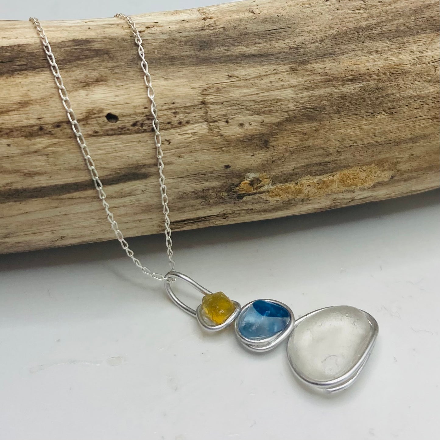 Three Piece Seaham Sea Glass Pendant