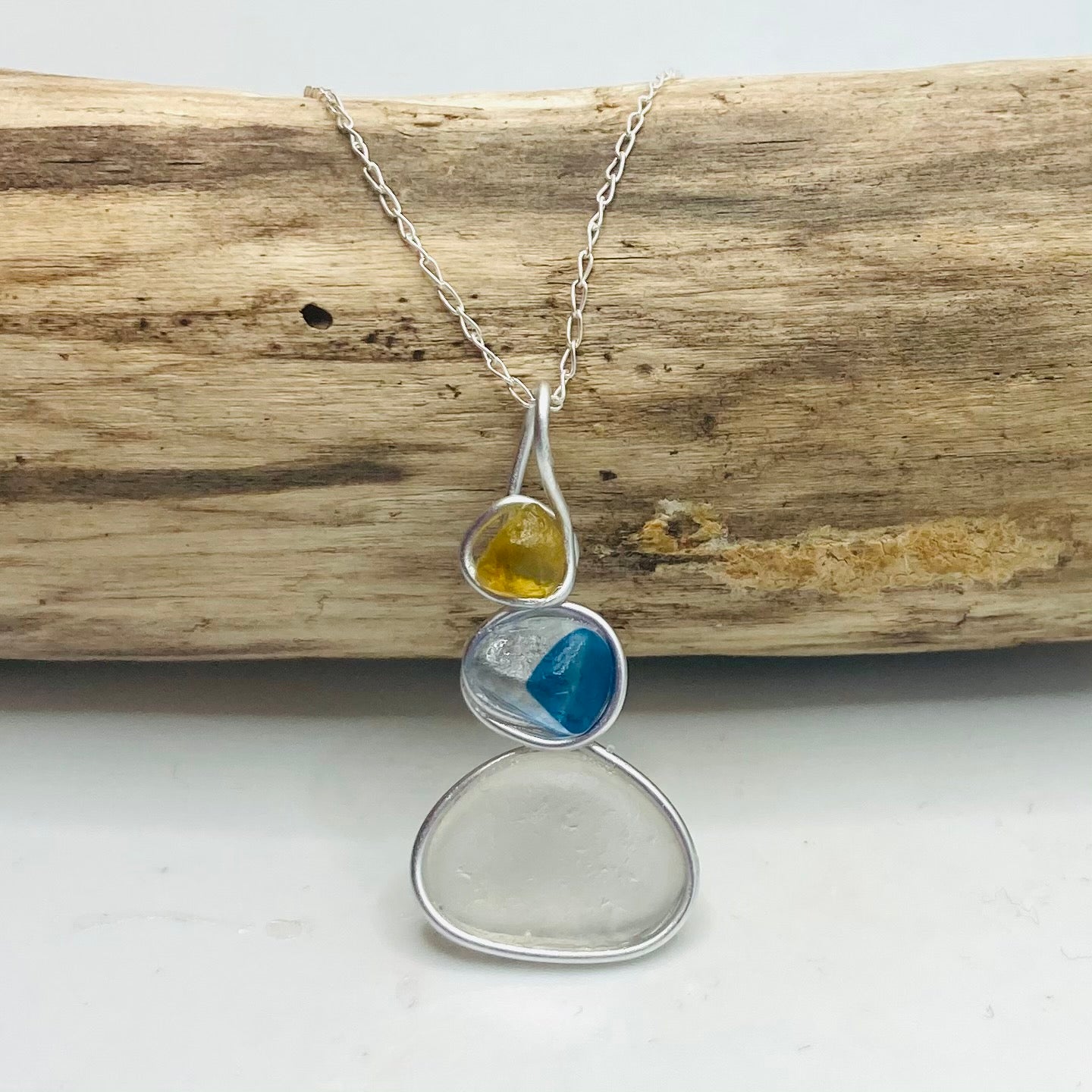 Three Piece Seaham Sea Glass Pendant