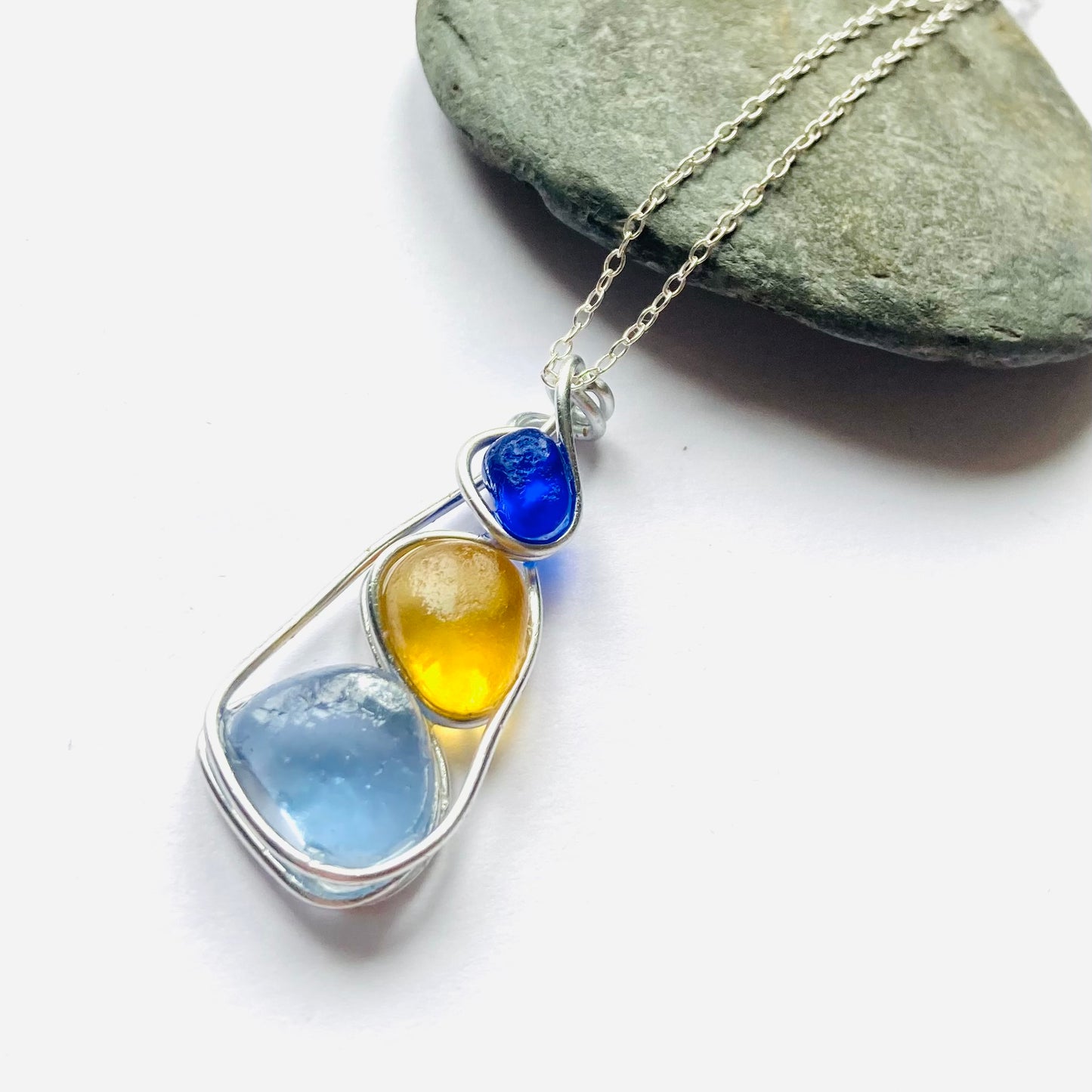 Three Piece Seaham Sea Glass Pendant