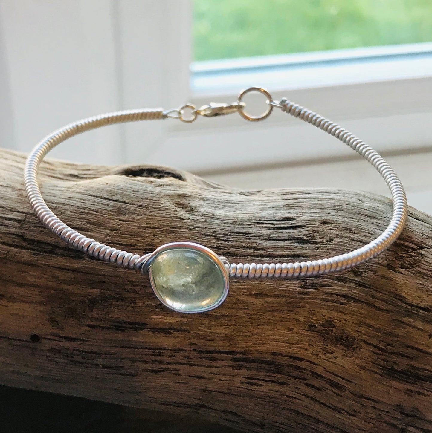 Seaham Sea Glass Wire Wrap Bangle LP