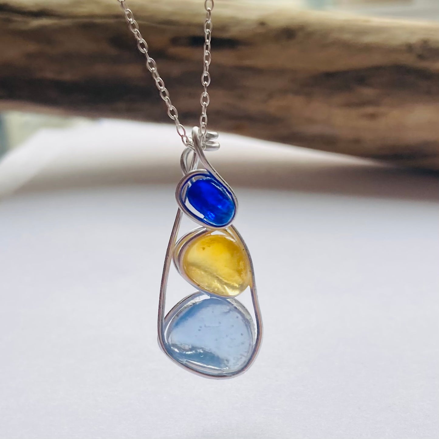 Three Piece Seaham Sea Glass Pendant