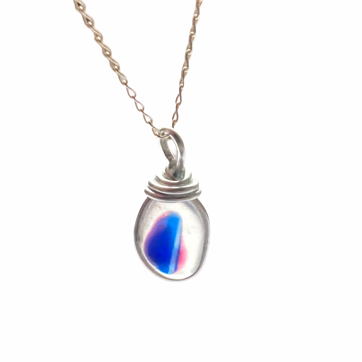 Blue and Pink Small Seaham Multi Pendant