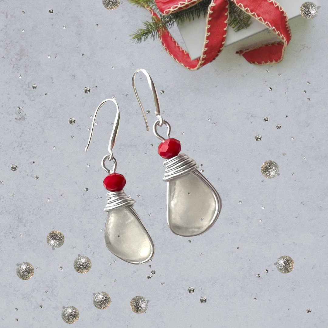 Sea Glass & Berry Earrings