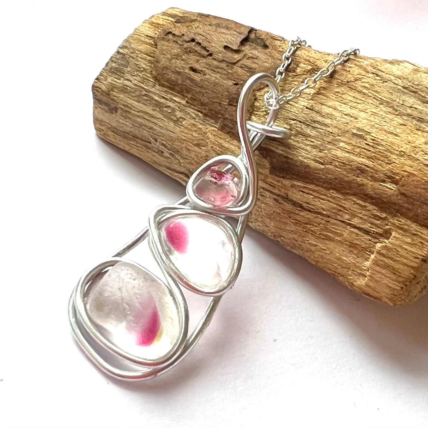 Three Piece Sea Glass Multi Pendant
