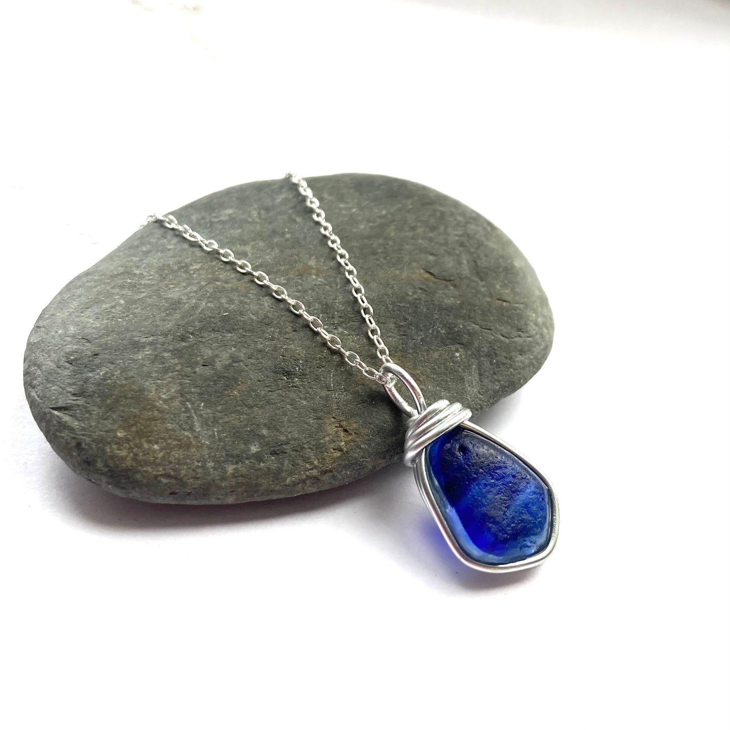 Deep Blue Kent Sea Glass Jewellery Set