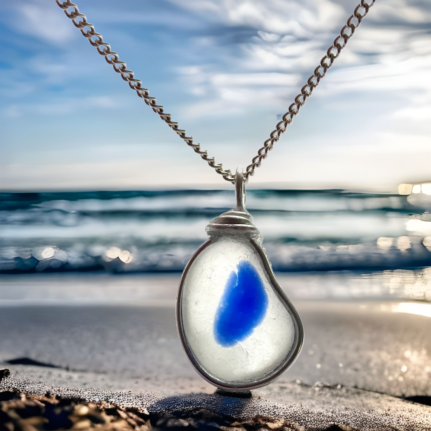 Seaham Sea Glass Multi Tone Pendant