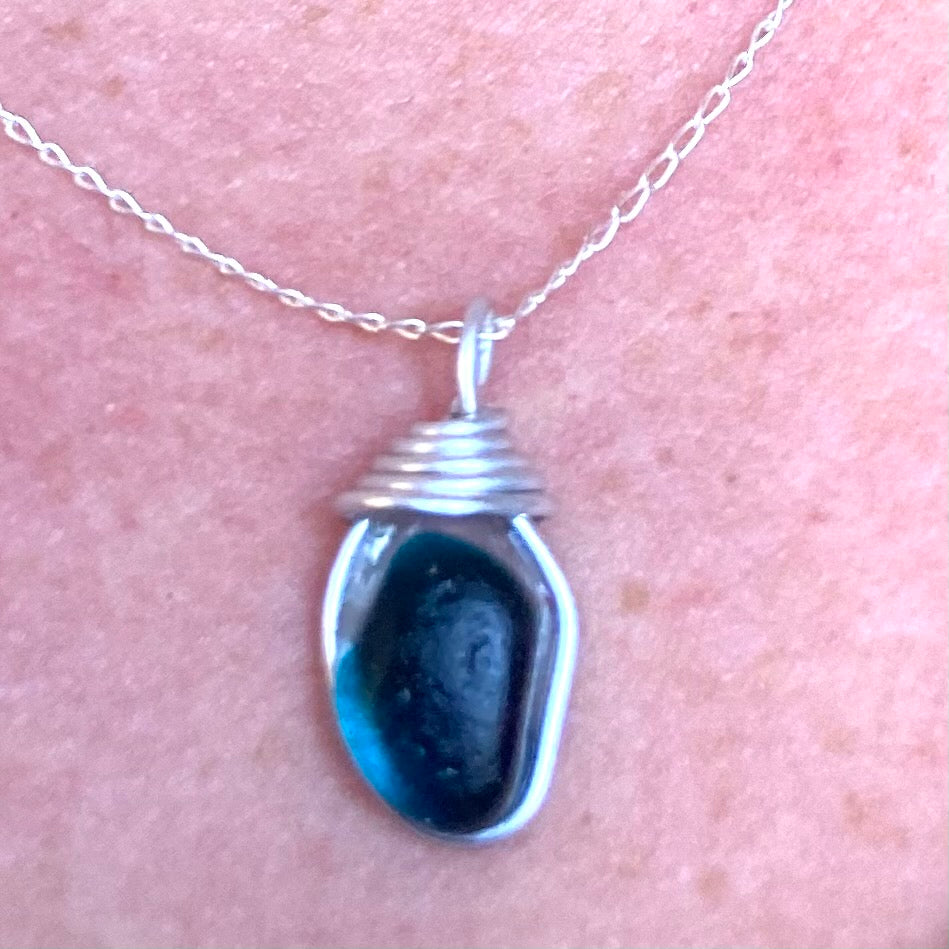 Turquoise Seaham Sea Glass Multi Pendant