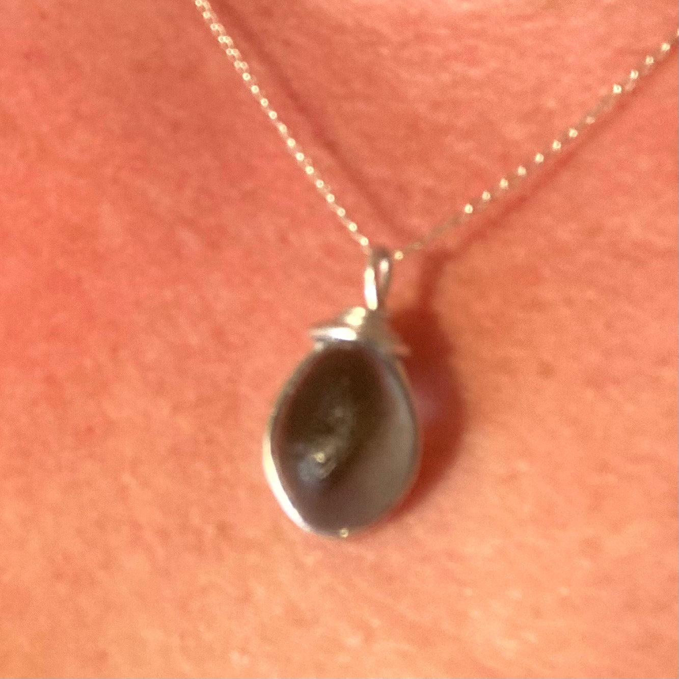 Olive Green Seaham Sea Glass Chunky Pendant