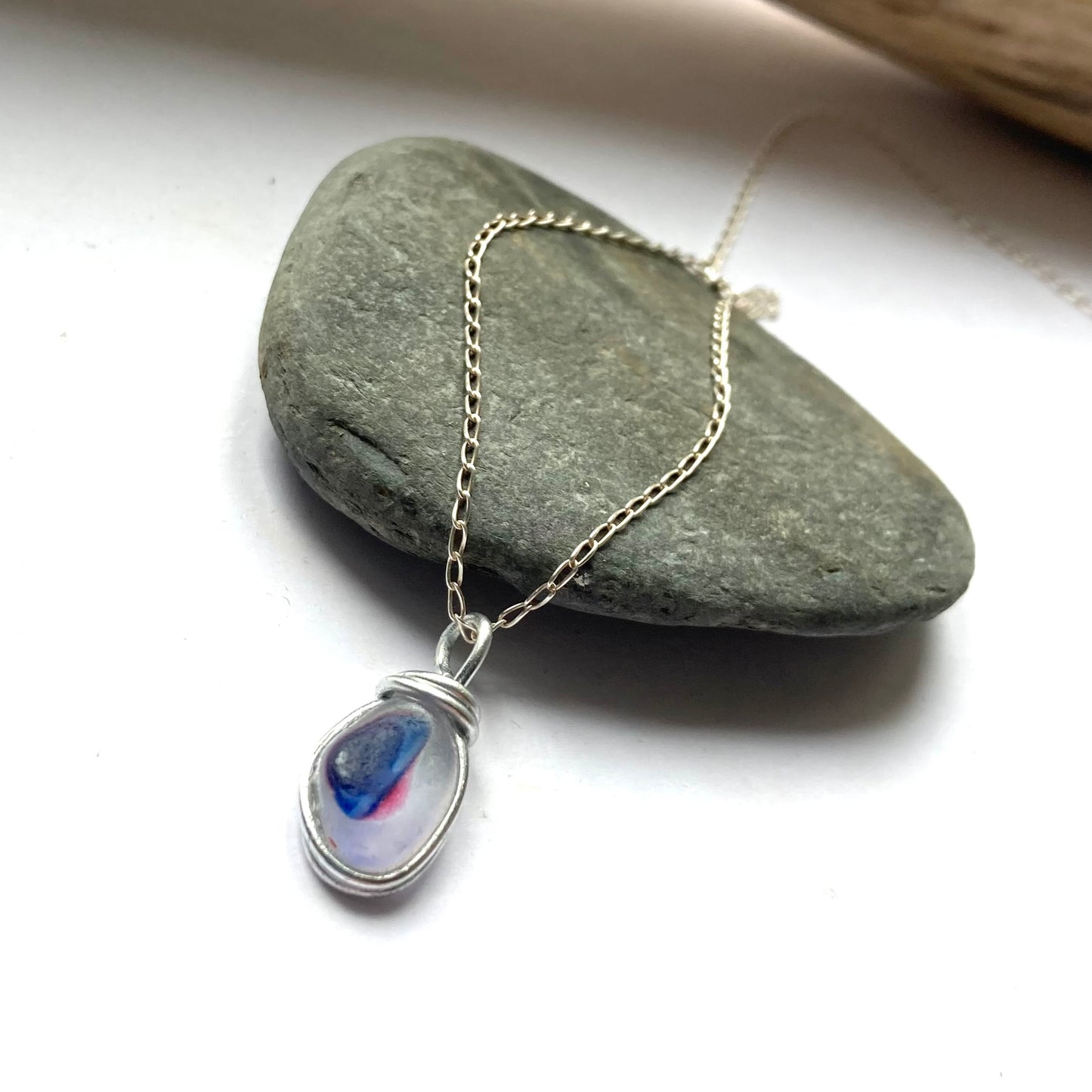 Blue and Pink Small Seaham Multi Pendant