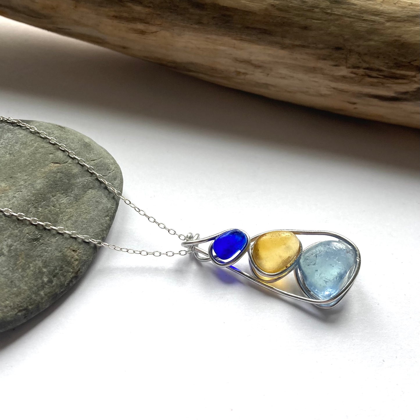 Three Piece Seaham Sea Glass Pendant