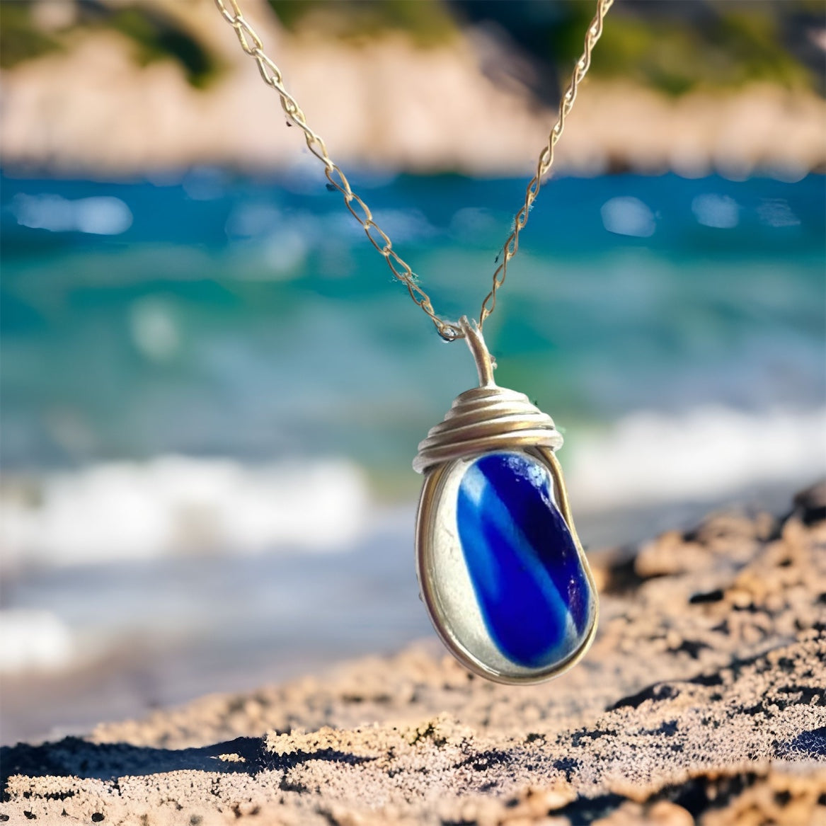 Blues Seaham Sea Glass Multicolour Pendant