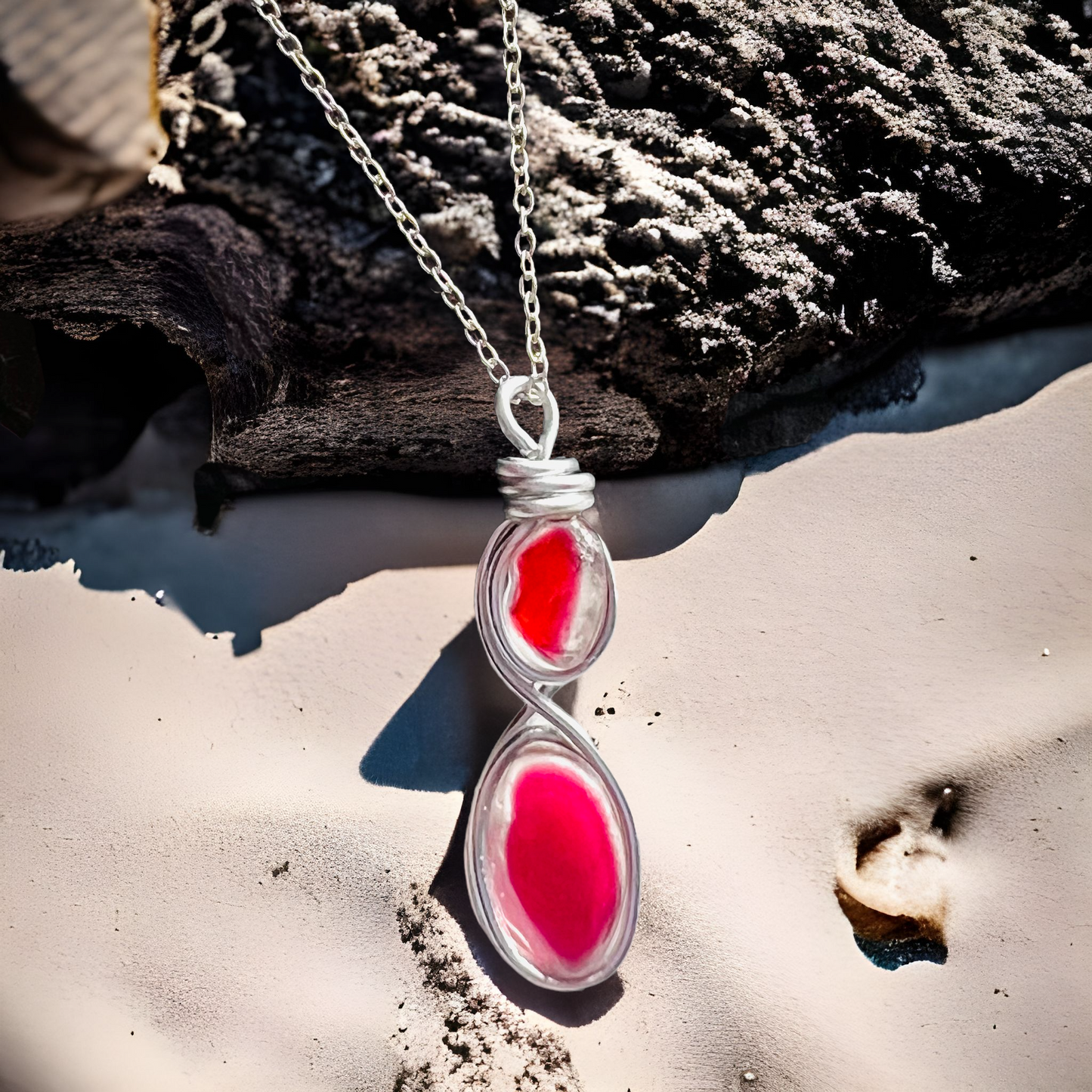 Two piece Pinks Seaham Sea Glass Pendant